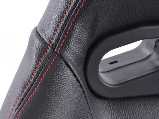 FK Sportsitze Auto Halbschalensitze Set Detroit Kunstleder mit Laufschienen schwarz