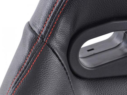 FK Sportsitze Auto Halbschalensitze Set Detroit Kunstleder mit Laufschienen schwarz