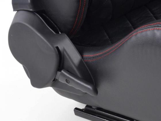 FK Sportsitze Auto Halbschalensitze Set Detroit Kunstleder mit Laufschienen schwarz