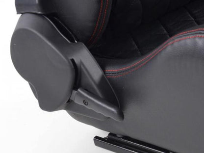 FK Sportsitze Auto Halbschalensitze Set Detroit Kunstleder mit Laufschienen schwarz