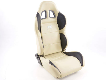 Sportsitz Set gebraucht Houston Kunstleder beige/schwarz Naht beige