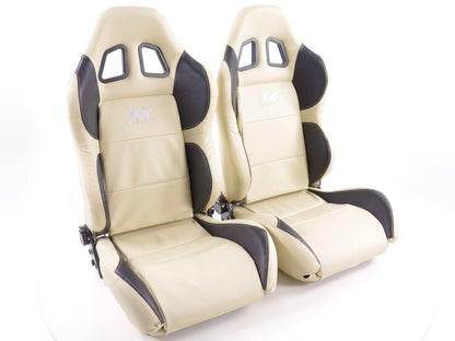 Sportsitz Set gebraucht Houston Kunstleder beige/schwarz Naht beige