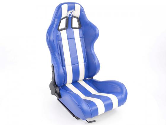 FK Sportsitze Auto Halbschalensitze Set Indianapolis Kunstleder blau/weiß