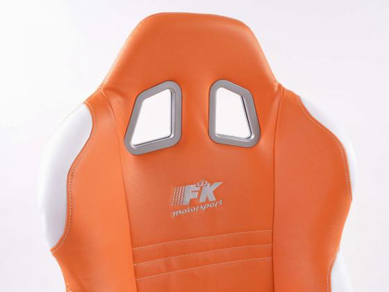FK Sportsitze Auto Halbschalensitze Set New York orange/weiß in Motorsport-Optik