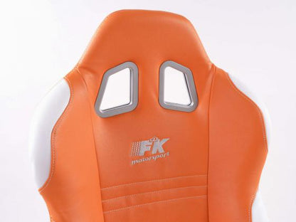 FK Sportsitze Auto Halbschalensitze Set New York orange/weiß in Motorsport-Optik