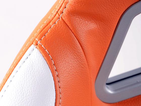 FK Sportsitze Auto Halbschalensitze Set New York orange/weiß in Motorsport-Optik