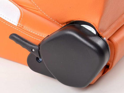 FK Sportsitze Auto Halbschalensitze Set New York orange/weiß in Motorsport-Optik