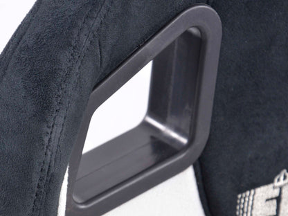 FK Sportsitze Auto Halbschalensitze Set Columbus Kunstleder weiß/schwarz mit Laufschienen