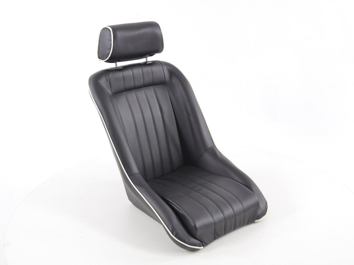 FK Oldtimersitze Auto Vollschalensitze Set im Retro-Look schwarz/weiß