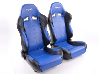FK Sportsitze Auto Halbschalensitze Set SCE-Sportive 1 Kunstleder blau/schwarz