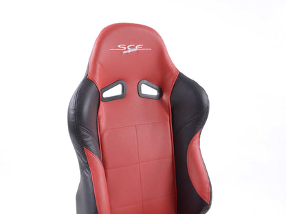 FK Sportsitze Auto Halbschalensitze Set SCE-Sportive 1 Kunstleder rot/schwarz