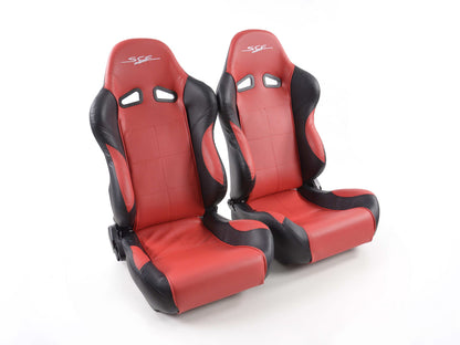 FK Sportsitze Auto Halbschalensitze Set SCE-Sportive 1 Kunstleder rot/schwarz