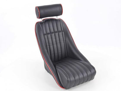 FK Oldtimersitze Auto Vollschalensitze Set Montgomery im Retro-Look schwarz/rot