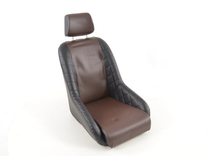 FK Oldtimersitze Auto Vollschalensitze Set im Retro-Look schwarz/dunkelbraun