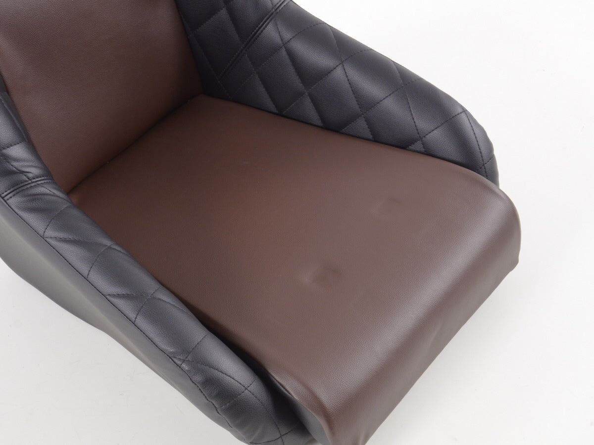 FK Oldtimersitze Auto Vollschalensitze Set im Retro-Look schwarz/dunkelbraun