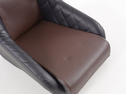 FK Oldtimersitze Auto Vollschalensitze Set im Retro-Look schwarz/dunkelbraun