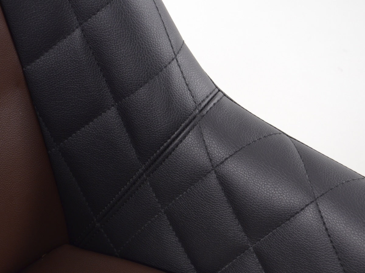 FK Oldtimersitze Auto Vollschalensitze Set im Retro-Look schwarz/dunkelbraun