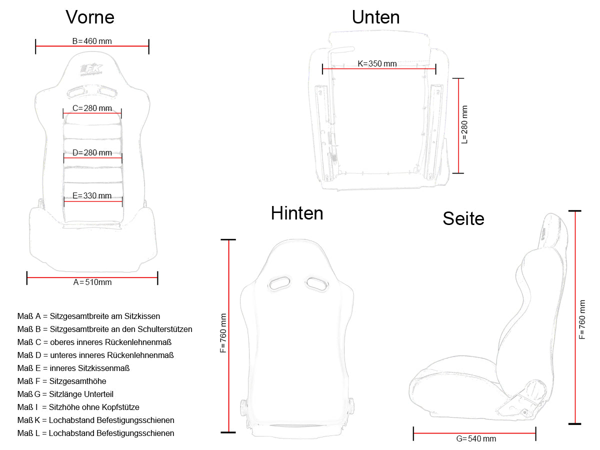 FK Oldtimersitze Auto Vollschalensitze Set im Retro-Look schwarz/dunkelbraun