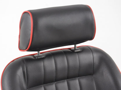 FK Oldtimersitze Auto Vollschalensitze Set im Retro-Look schwarz/rot