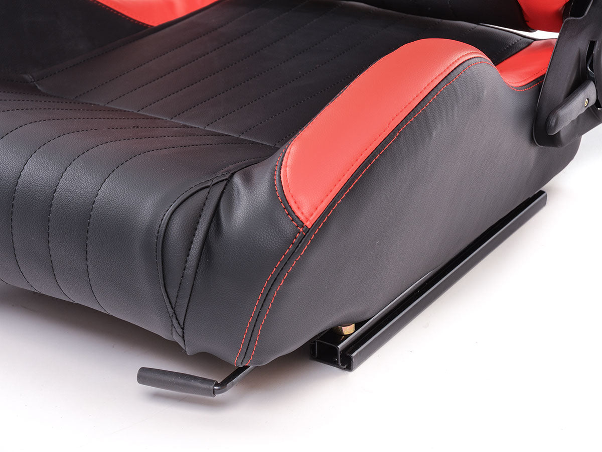 FK Sportsitze Auto Halbschalensitze Set Frankfurt Kunstleder schwarz/rot