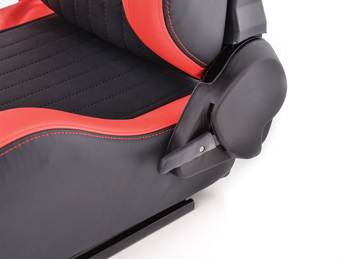 FK Sportsitze Auto Halbschalensitze Set Frankfurt Kunstleder schwarz/rot