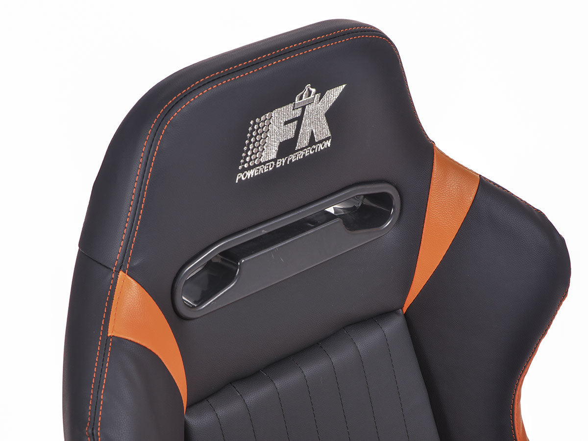 FK Sportsitze Auto Halbschalensitze Set Frankfurt Kunstleder schwarz/orange