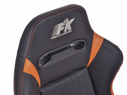 FK Sportsitze Auto Halbschalensitze Set Frankfurt Kunstleder schwarz/orange
