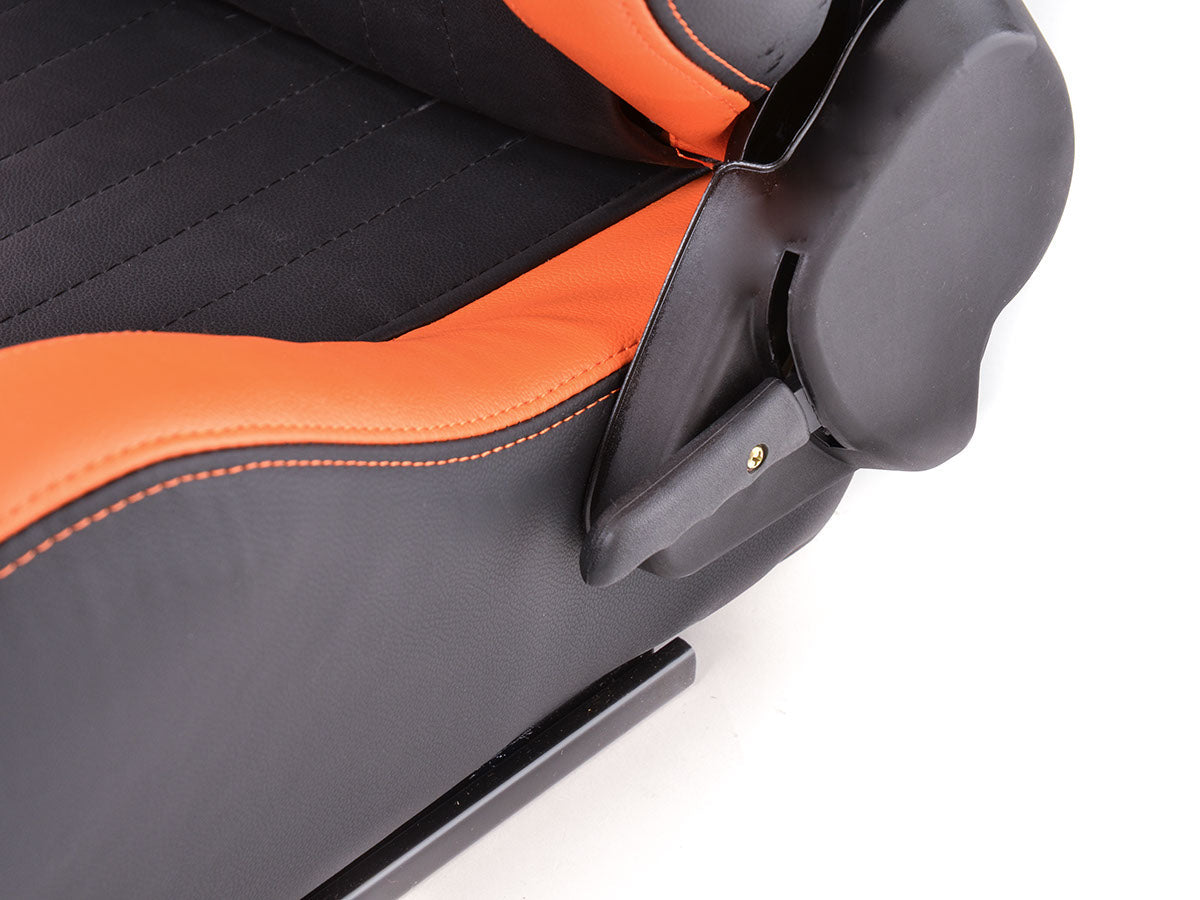 FK Sportsitze Auto Halbschalensitze Set Frankfurt Kunstleder schwarz/orange