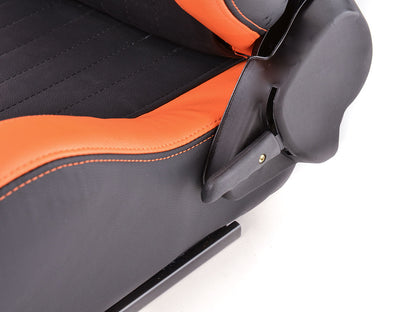 FK Sportsitze Auto Halbschalensitze Set Frankfurt Kunstleder schwarz/orange