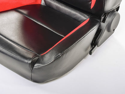 FK Sportsitze Auto Halbschalensitze Set Hamburg Kunstleder schwarz/rot