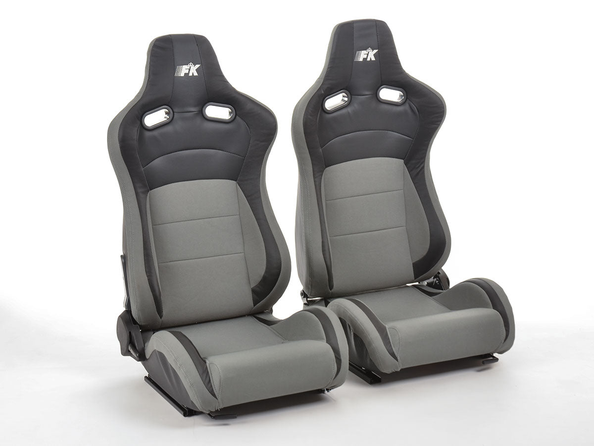 FK Sportsitze Auto Halbschalensitze Set Köln Kunstleder/Stoff schwarz/grau