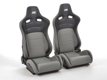FK Sportsitze Auto Halbschalensitze Set Köln Kunstleder/Stoff schwarz/grau