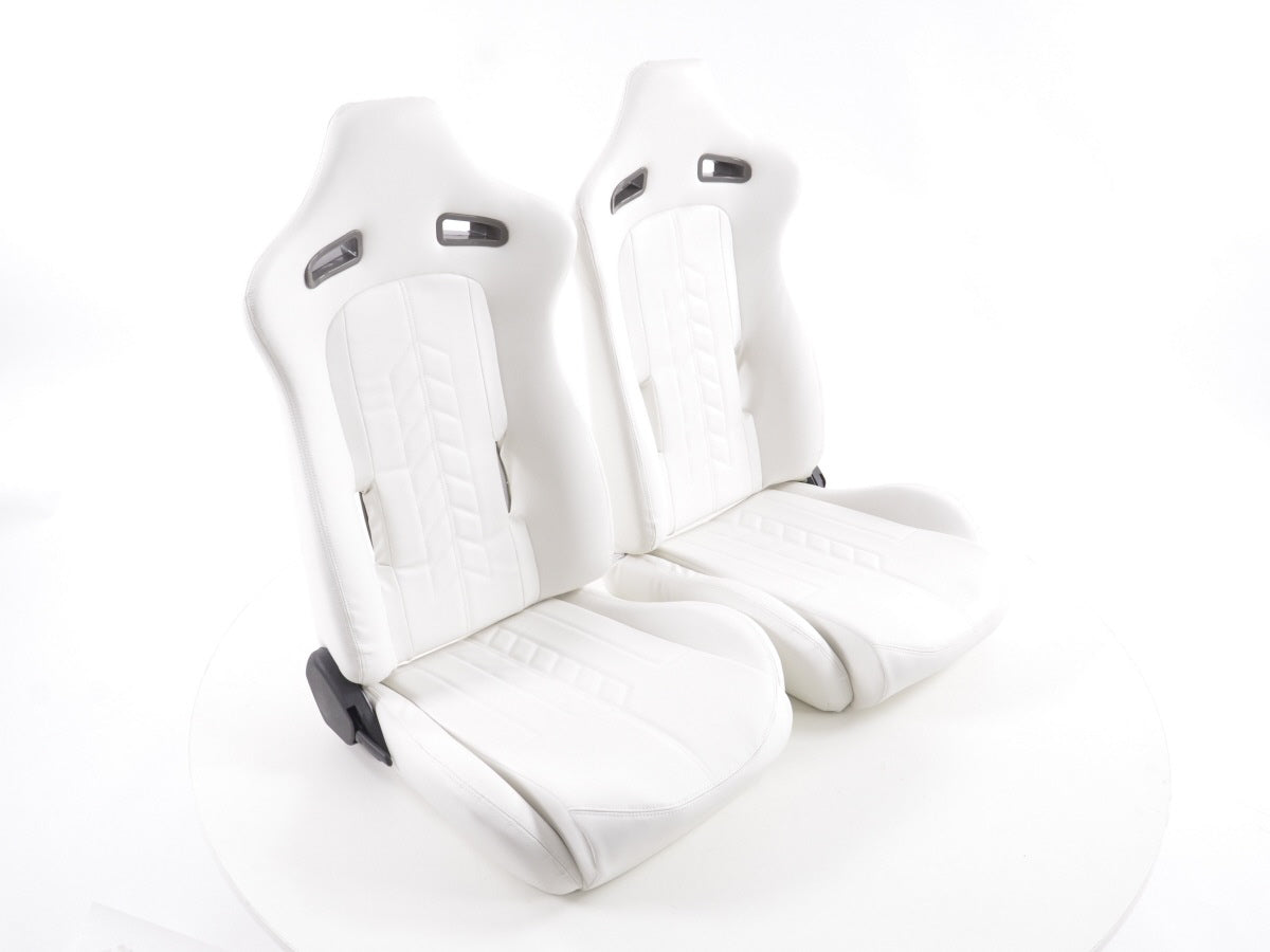 FK Sportsitze Auto Halbschalensitze Set Kunstleder weiß