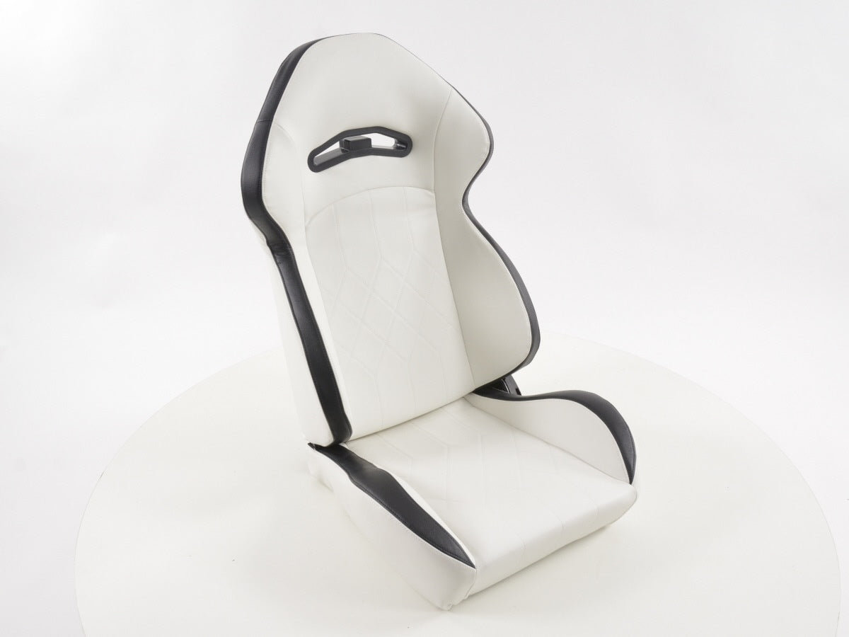 FK Sportsitze Auto Halbschalensitze Set Kunstleder weiß Naht schwarz