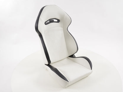 FK Sportsitze Auto Halbschalensitze Set Kunstleder weiß Naht schwarz