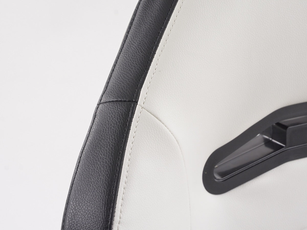 FK Sportsitze Auto Halbschalensitze Set Kunstleder weiß Naht schwarz
