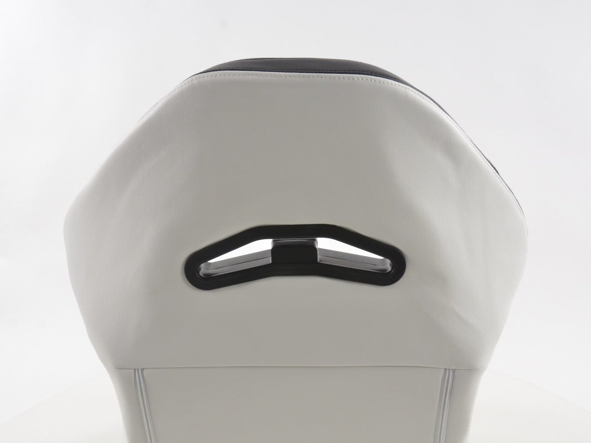 FK Sportsitze Auto Halbschalensitze Set Kunstleder weiß Naht schwarz