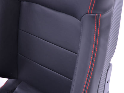 FK Sportsitze Auto Halbschalensitze Set Stuttgart Kunstleder schwarz Carbon-Look