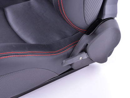 FK Sportsitze Auto Halbschalensitze Set Stuttgart Kunstleder schwarz Carbon-Look