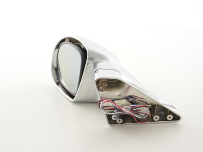 Außenspiegel Sportspiegel Set N-Look 3-polig verstellbar mit großem Blinker chrom Linkslenker