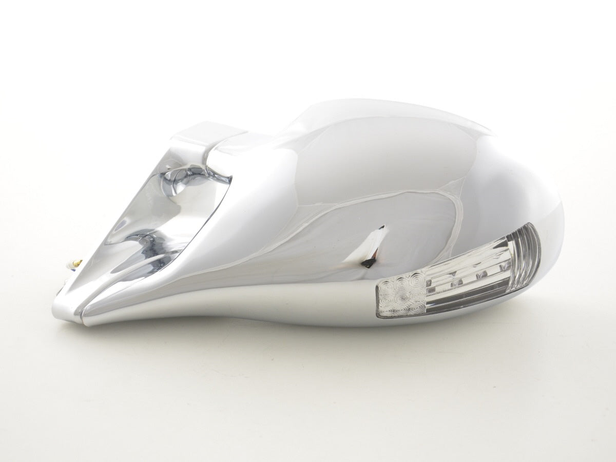 Außenspiegel Sportspiegel Set N-Look manuell verstellbar mit kleinem Blinker chrom Linkslenker