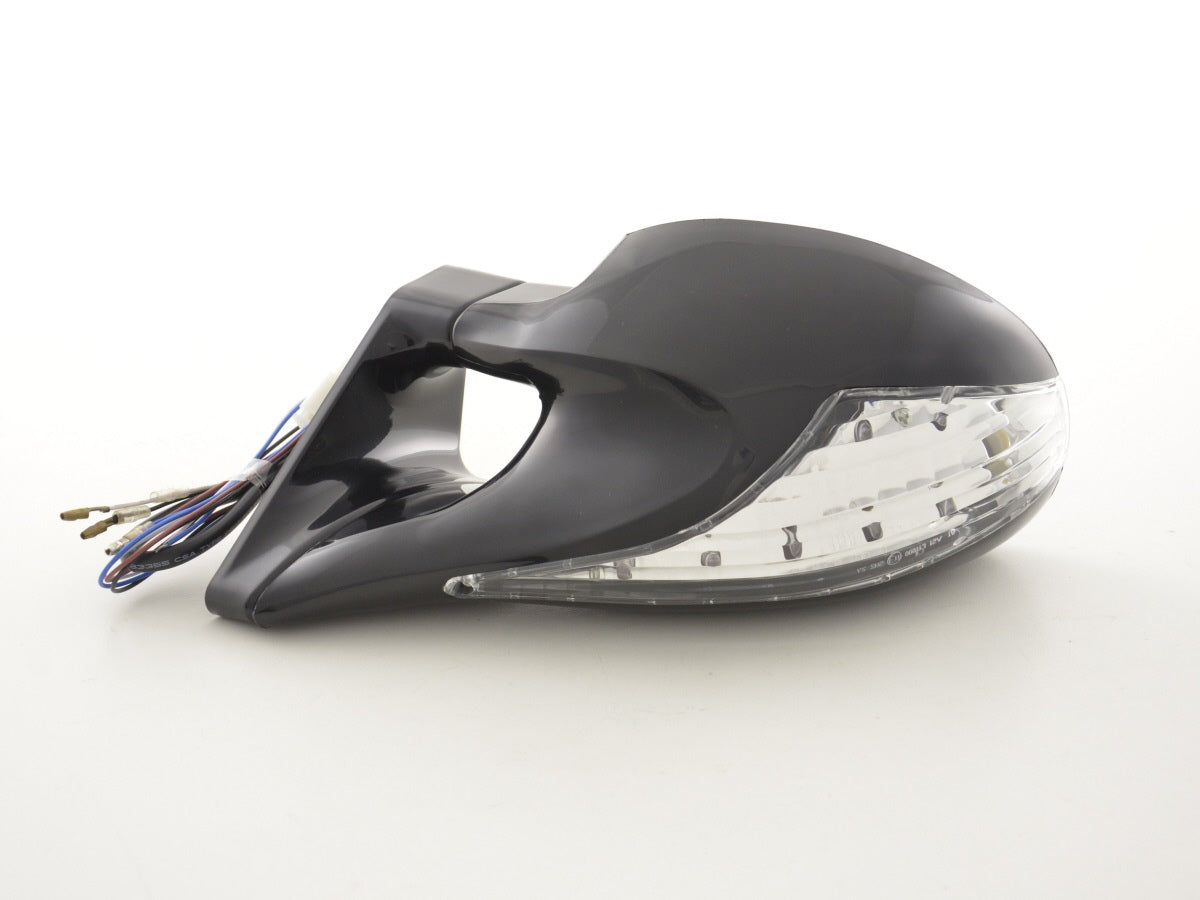 Außenspiegel Sportspiegel Set N-Look 4-polig verstellbar mit großem Blinker schwarz Linkslenker