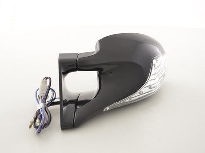 Außenspiegel Sportspiegel Set N-Look 4-polig verstellbar mit großem Blinker schwarz Linkslenker