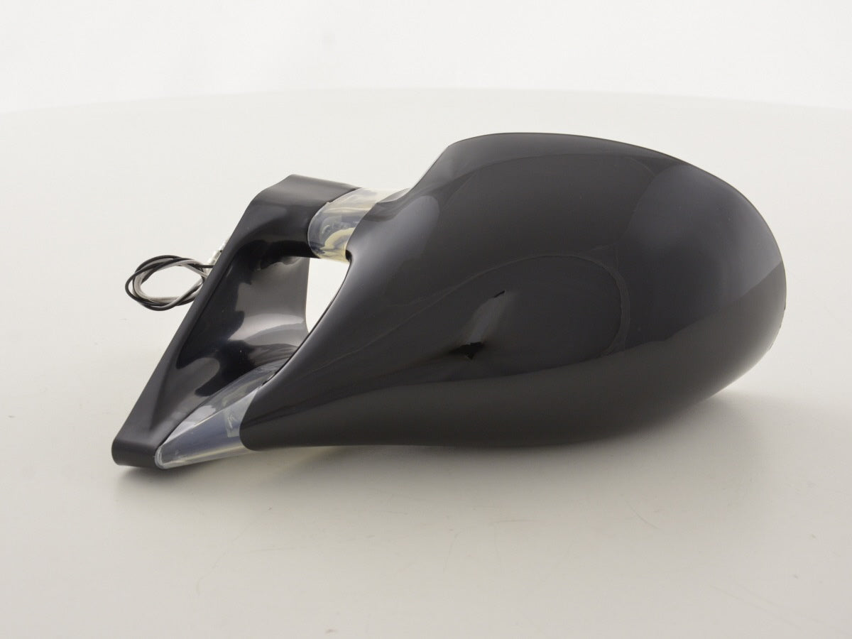 Außenspiegel Sportspiegel Set N-Look 3-polig verstellbar mit kleinem Blinker schwarz mit blauer LED Beleuchtung Linkslenker