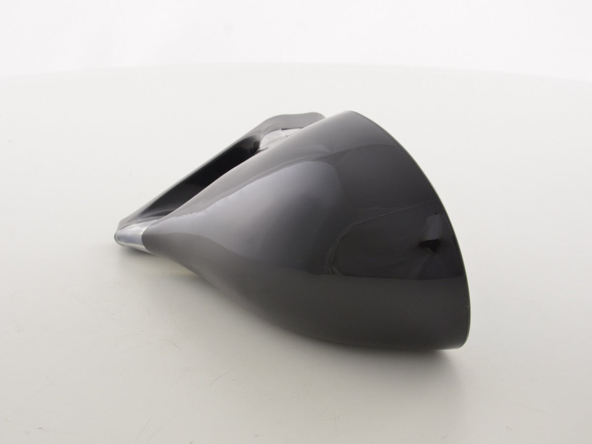 Außenspiegel Sportspiegel Set N-Look 3-polig verstellbar mit kleinem Blinker schwarz mit blauer LED Beleuchtung Linkslenker