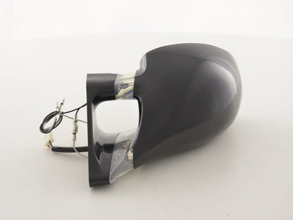 Außenspiegel Sportspiegel Set N-Look 3-polig verstellbar mit kleinem Blinker schwarz mit blauer LED Beleuchtung Linkslenker