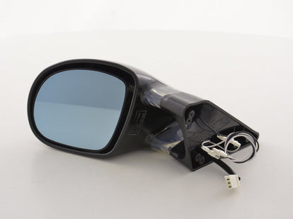 Außenspiegel Sportspiegel Set N-Look 3-polig verstellbar mit kleinem Blinker schwarz mit blauer LED Beleuchtung Linkslenker