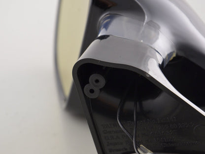 Außenspiegel Sportspiegel Set N-Look 3-polig verstellbar mit kleinem Blinker schwarz mit blauer LED Beleuchtung Linkslenker