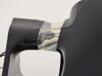 Außenspiegel Sportspiegel Set N-Look 3-polig verstellbar mit kleinem Blinker schwarz mit blauer LED Beleuchtung Linkslenker