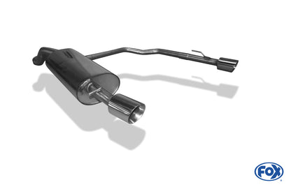 VW  Golf IV Endschalldämpfer Ausgang rechts/links Ø63,5mm - 1x90 Typ 25 rechts/links R32 Design